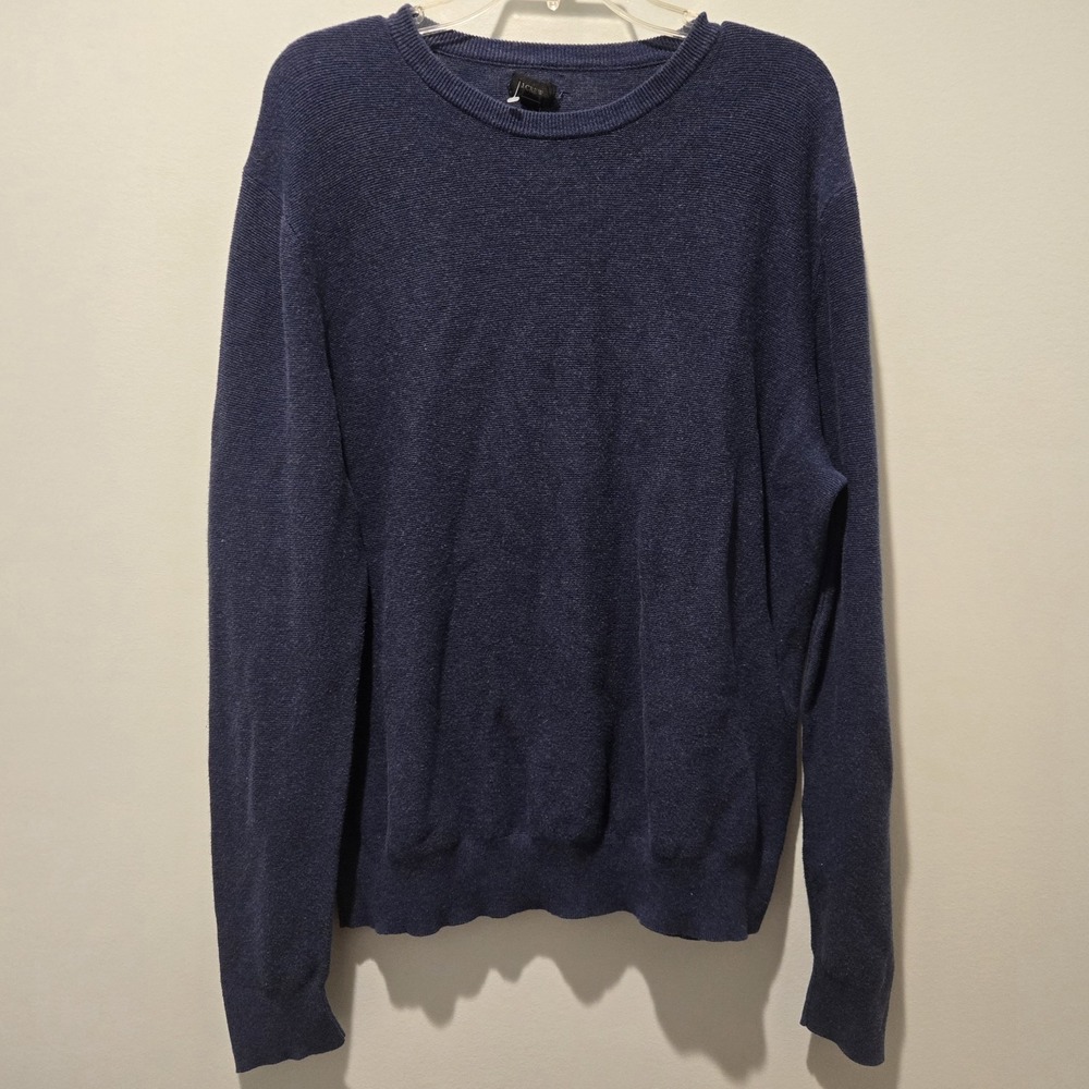 J.Crew Mens XL Blue Cotton Long Sleeve Crew Neck‎ Sweater Casual 100% Cotton